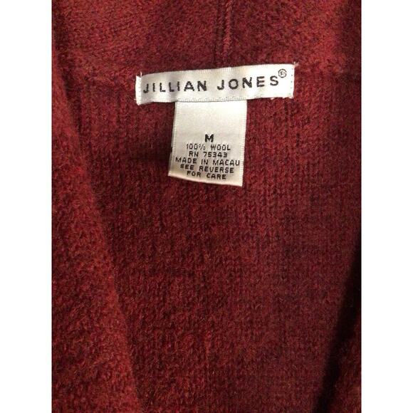 Jillian Jones 100% Wool Cardigan Sweater Women's Medium Buttoned Collared - Picture 3 of 6